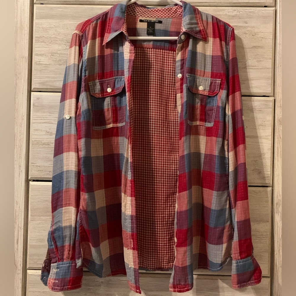 Lucky Brand Checkered Button Down - image 1